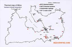 Milos thermal springs map