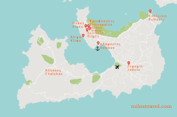 Mapa de la isla de Milos